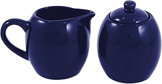 Dwuczęściowy zestaw do serwowania kremów i cukru królewskiego niebieskiego ceramicznego