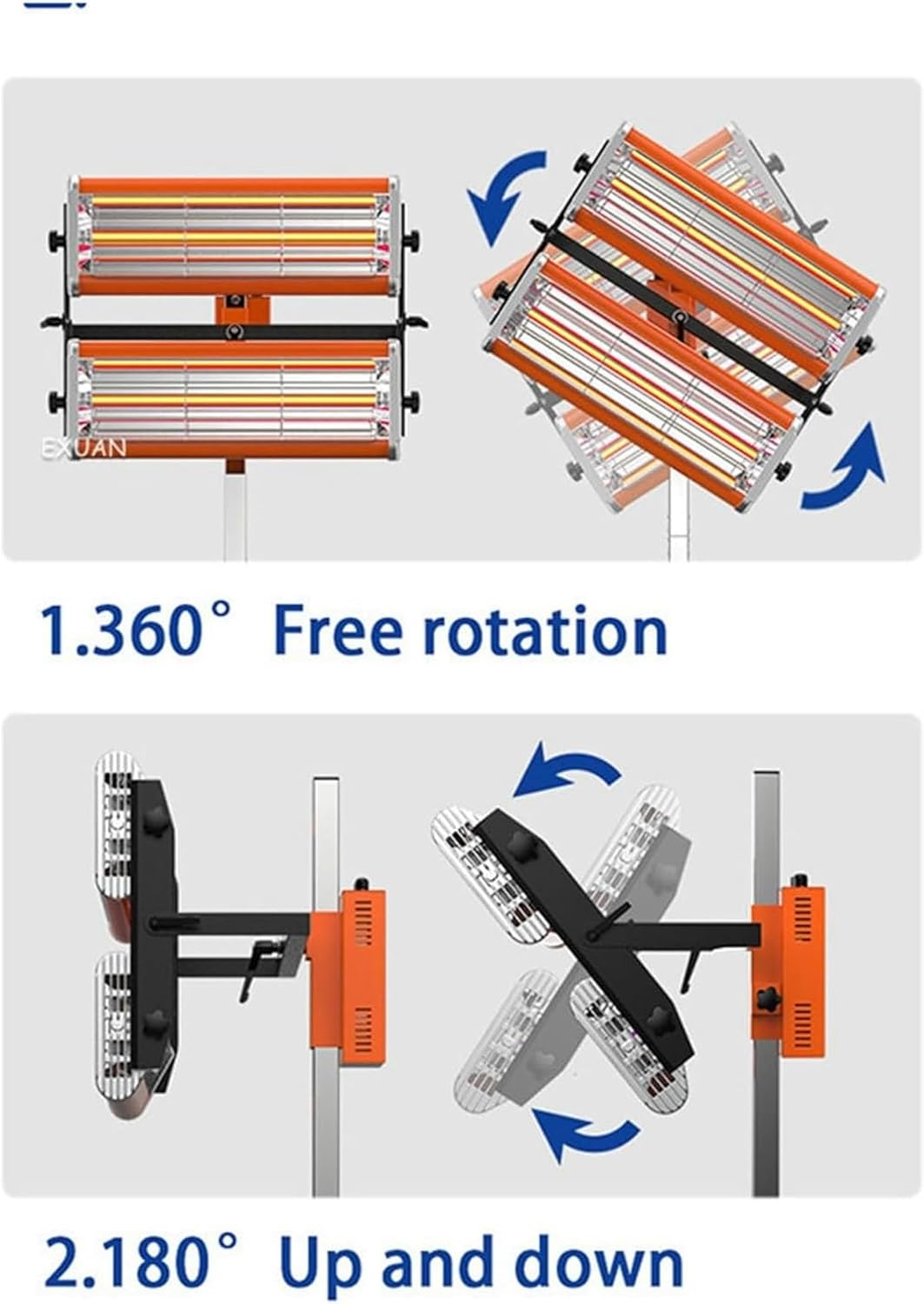 Infrared Paint Curing Lamp 2200W - High Temperature Auto Repair Tool Light with Double Tubes for Paint Booth - Efficient Heating for Quick Curing