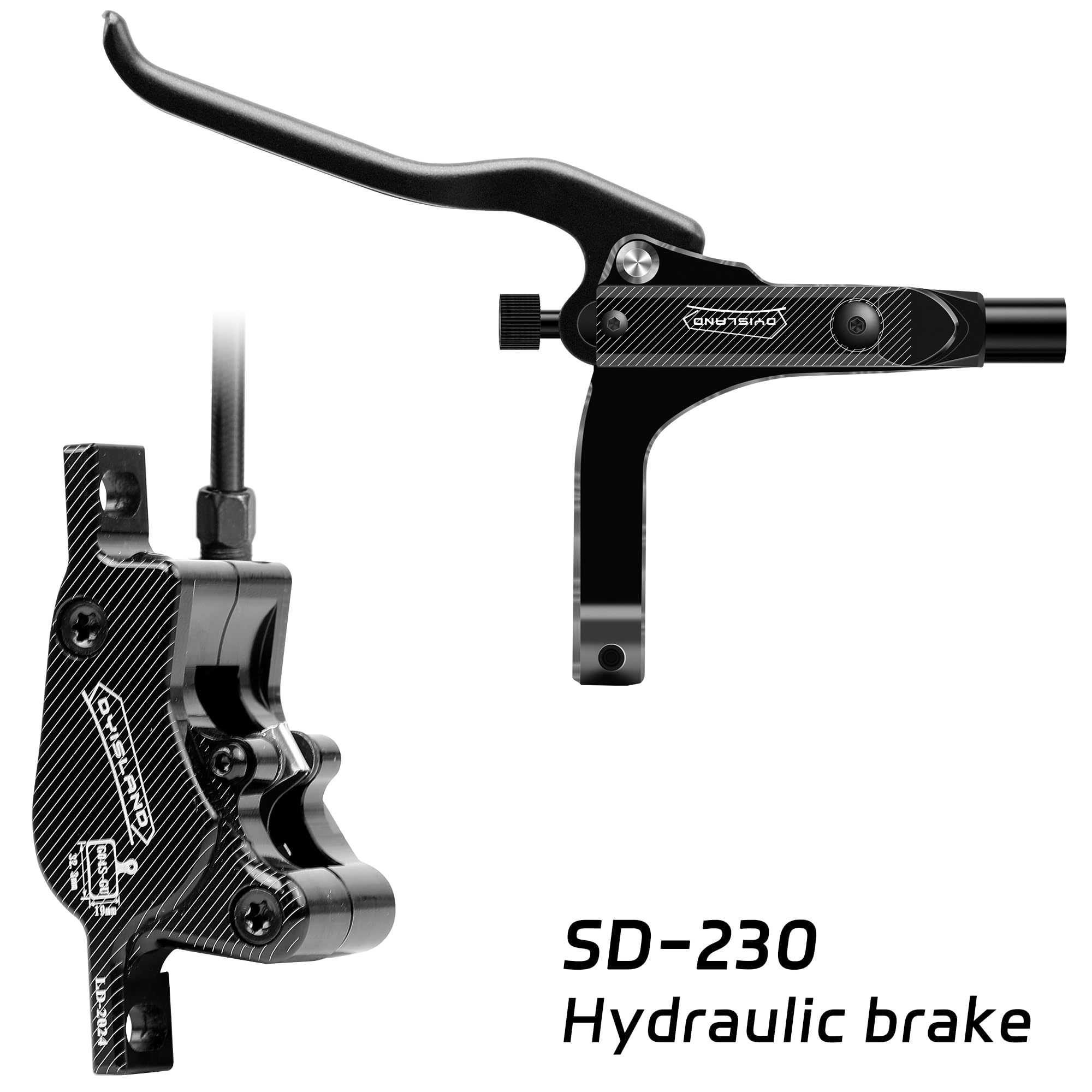 SD-230X MTB Juego de Frenos de Disco hidráulicos de 4 pistones/2 pistones, Palanca de Freno de Aluminio de Dos Dedos, Kit de Freno para Bicicleta de montaña