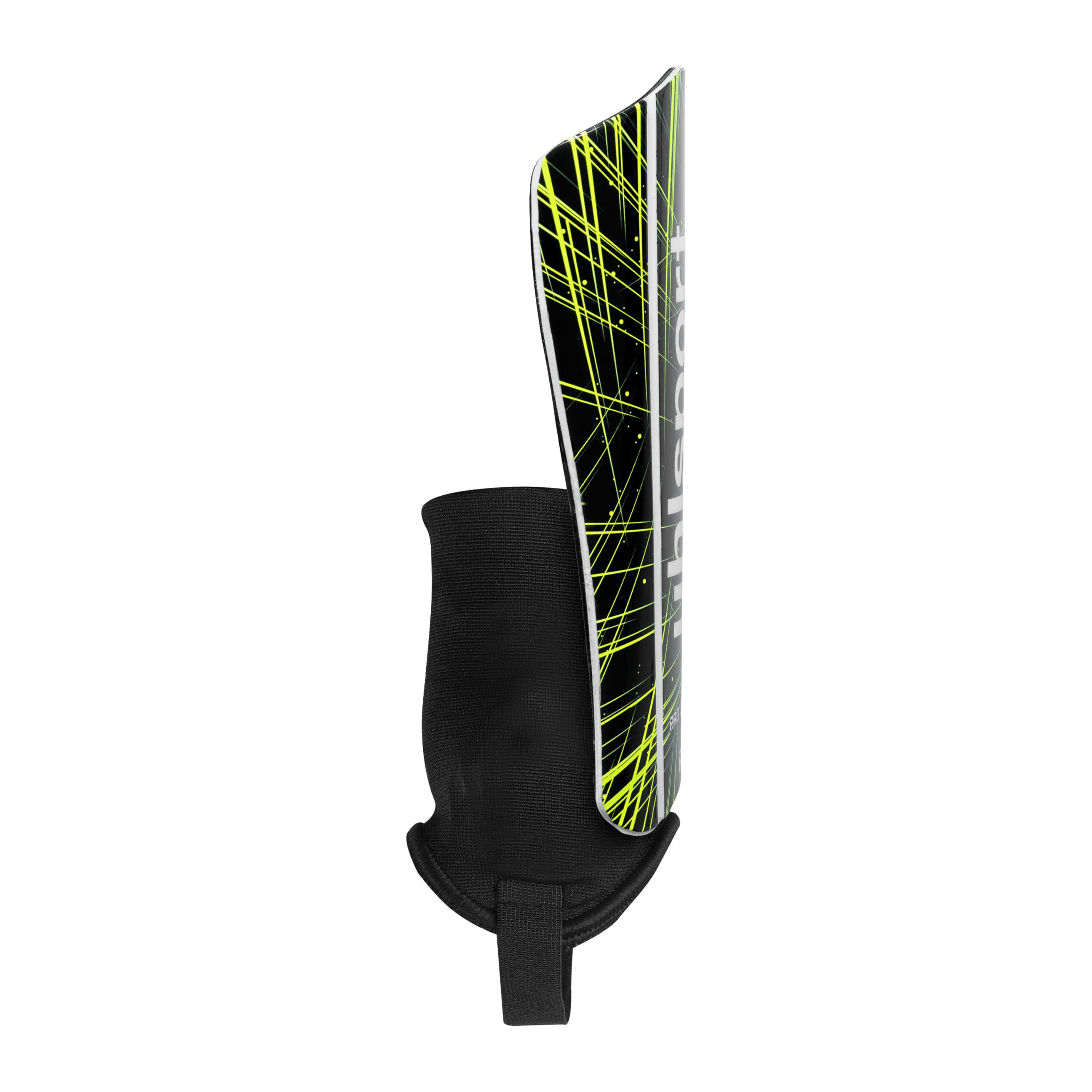 uhlsport Pro Lite Plus ochraniacze piszczeli – ultralekkie ochraniacze piłkarskie z bandażem na kostkę, Flex Lines i wysoką amortyzacją uderzeń