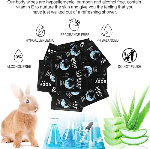 Miniatura 10 de Treela 300 toallitas de cuerpo grande a granel envueltas individualmente, toallitas de baño grandes para adultos, sin enjuague, desodorante a granel