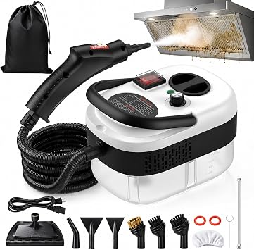 2500W Handheld Steam Cleaner for Home, 6-Level High Pressure Steam Gun, Steam Machine w/40.6oz Tank, Portable Car Steamer for Auto Detailing & Cleaning, Car, Floor, Furniture, Tile Grout, Wall