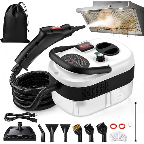 2500W Handheld Steam Cleaner for Home, 6-Level High Pressure Steam Gun, Steam Machine w/40.6oz Tank, Portable Car Steamer for Auto Detailing & Cleaning, Car, Floor, Furniture, Tile Grout, Wall