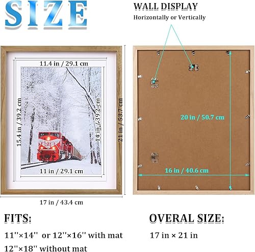 Vista 811 de Egofine Portarretratos de 9 x 12 pulgadas hecho de madera maciza con plexiglás, fotos de 5 x 7/6 x 8 con paspartú o de 9 x 12 pulgadas sin paspartú