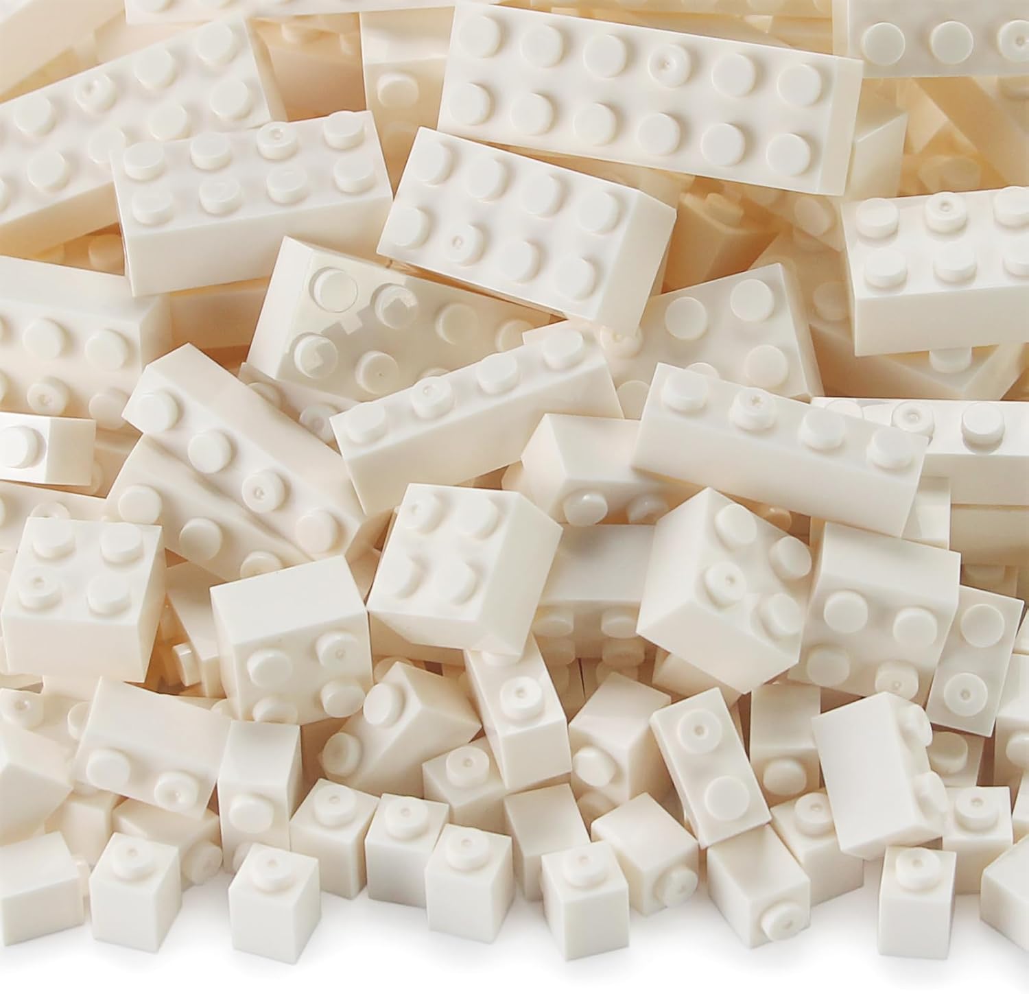 Feleph Basic Bricks Bulk Mixed Type 1x1, 1x2, 2x2, 1x4, 2x4, 2x6, 310 Pieces Block Set Part for Kids Classic Compatible with Major Brands (White)