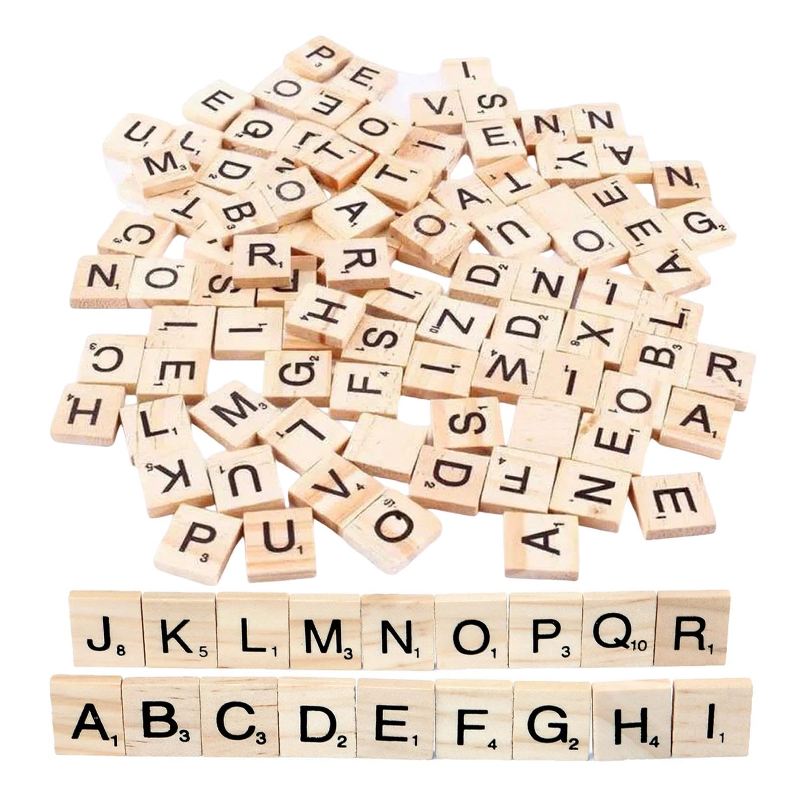 1000PCS Wood Scrabble Letters, Wooden Black Letters Board Crafts, Wood Letter Tiles A to Z Capital Letters for Crafts, Board Games, Wall Decore, Learning, Spelling, Scrabble Crossword Game