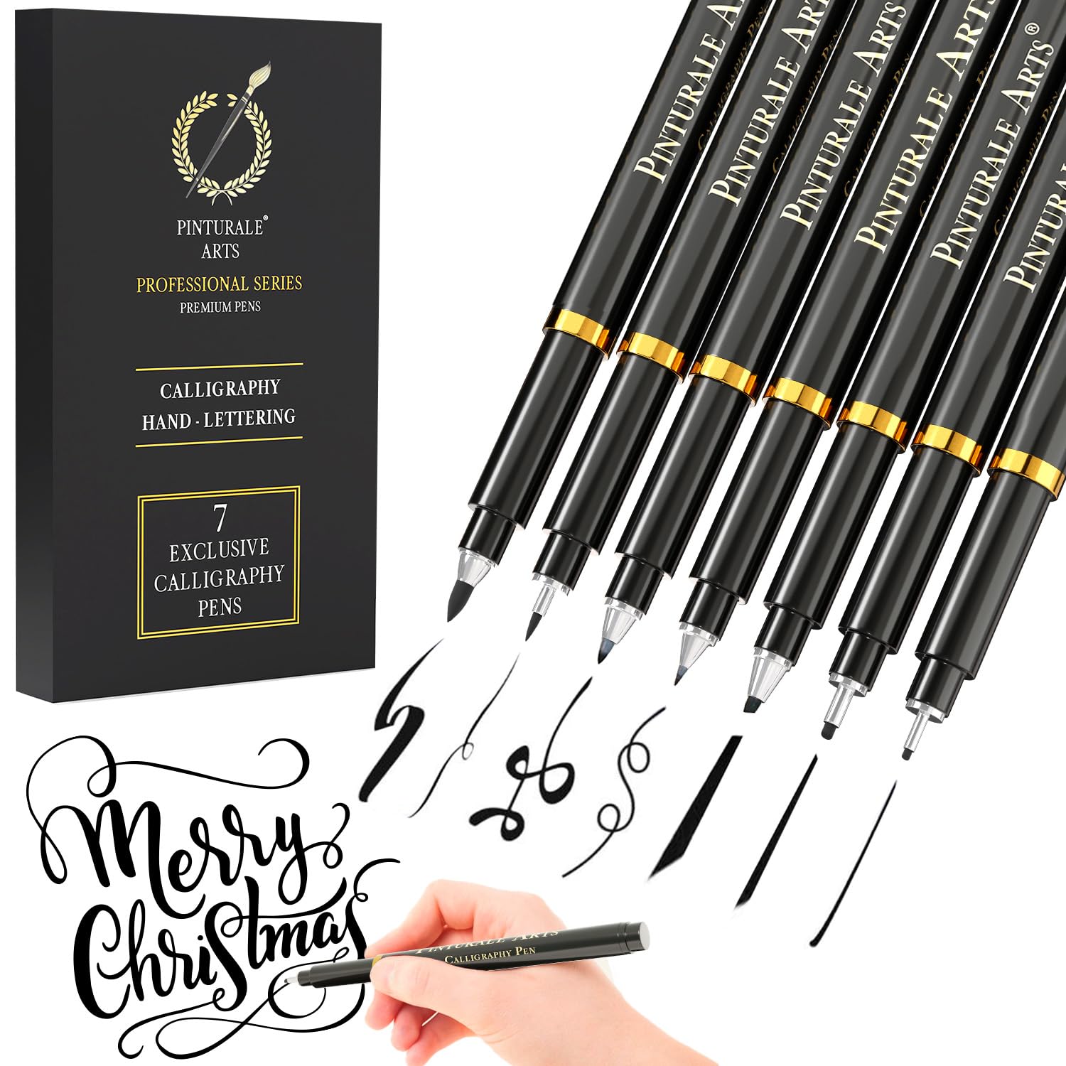 Set 7 Rotuladores Profesionales Para Dibujo | Rotuladores Calibrados | Tinta Color Negro Profesional De Larga Duración Ideales Para Lettering, Caligrafia, Dibujo, Manga, Ilustraciones