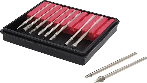 The Beadsmith Juego de fresas – 10 piezas de puntas recubiertas de diamante – Grano 150 con vástagos de 0.093 in o 0.125 in – Uso en metal, vidrio,
