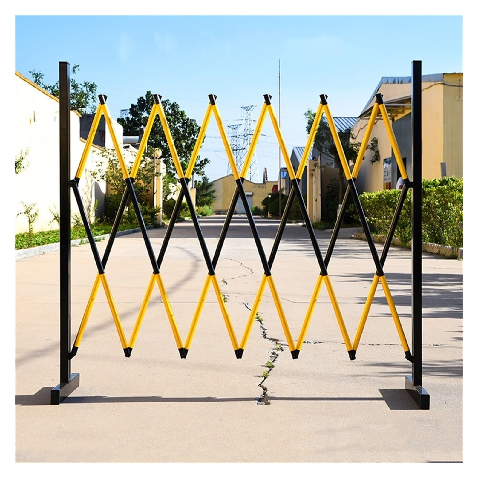 Barrière mobile extensible pour sécuriser une allée rapidement face aux intrusions