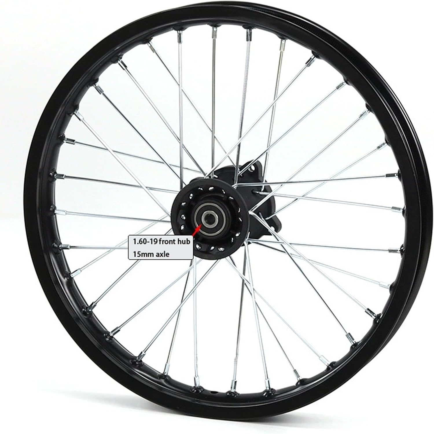 Off Road Motorcycle Wheels Set Aluminum Front 1.60-19 & Rear 1.85-16 Alloy Rims 12mm/15mm Axle Options for Dirt Bikes Forests Desert(15mm Front)