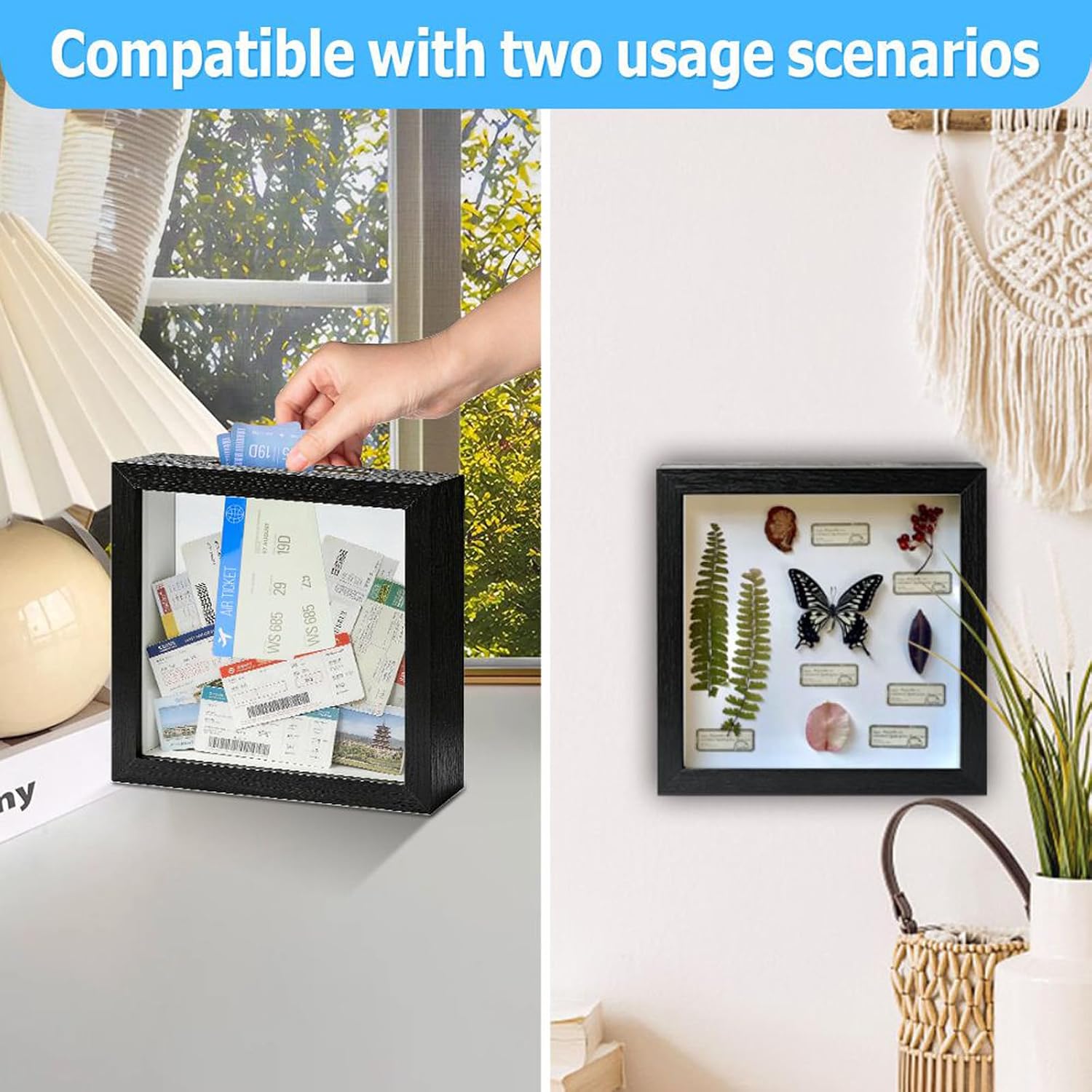 5x5 Shadow Box Frame, Suitable for Storing Various Bills and Souvenirs