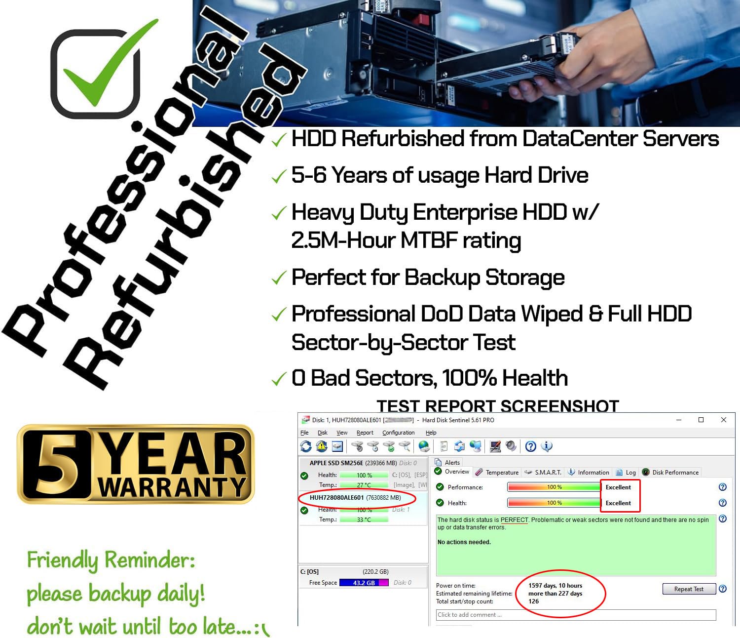 Amazon.com: HGST Ultrastar He8 Helium (HUH728080ALE601) 8TB 