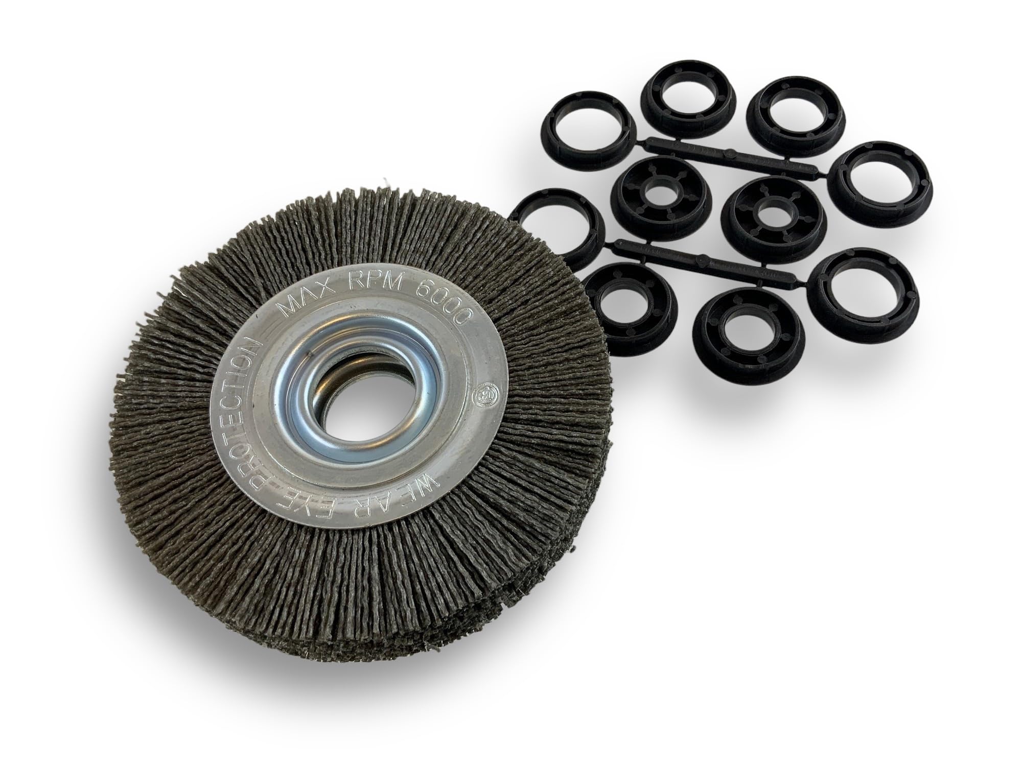 Kibros Brosse circulaire touret NYLON grain 80 Ø 150 mm 2 rangs