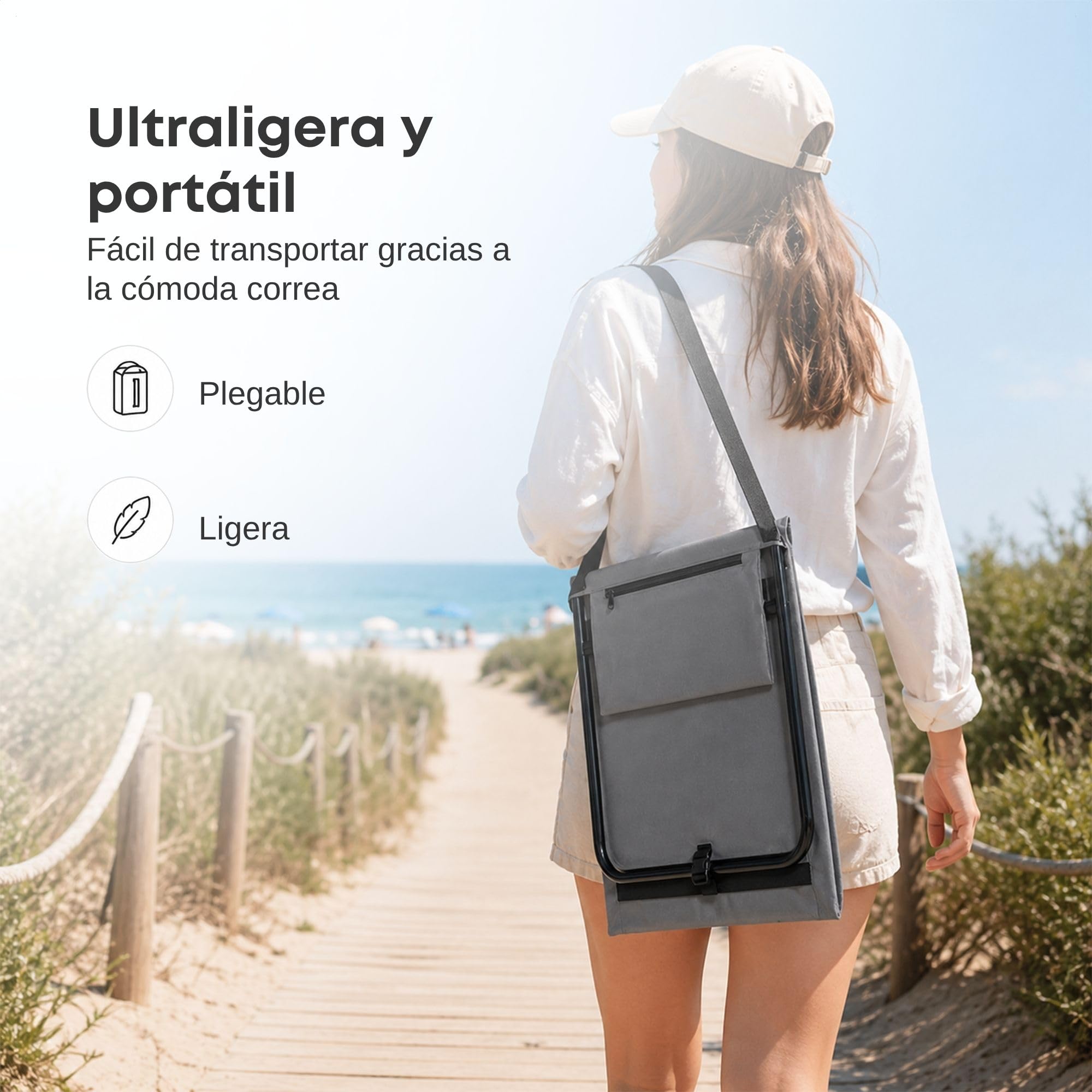 Intimo Living - Esterilla de Playa de 2 Piezas con Respaldo, Esterilla de Playa, Respaldo Acolchado, Espuma de Secado rápido