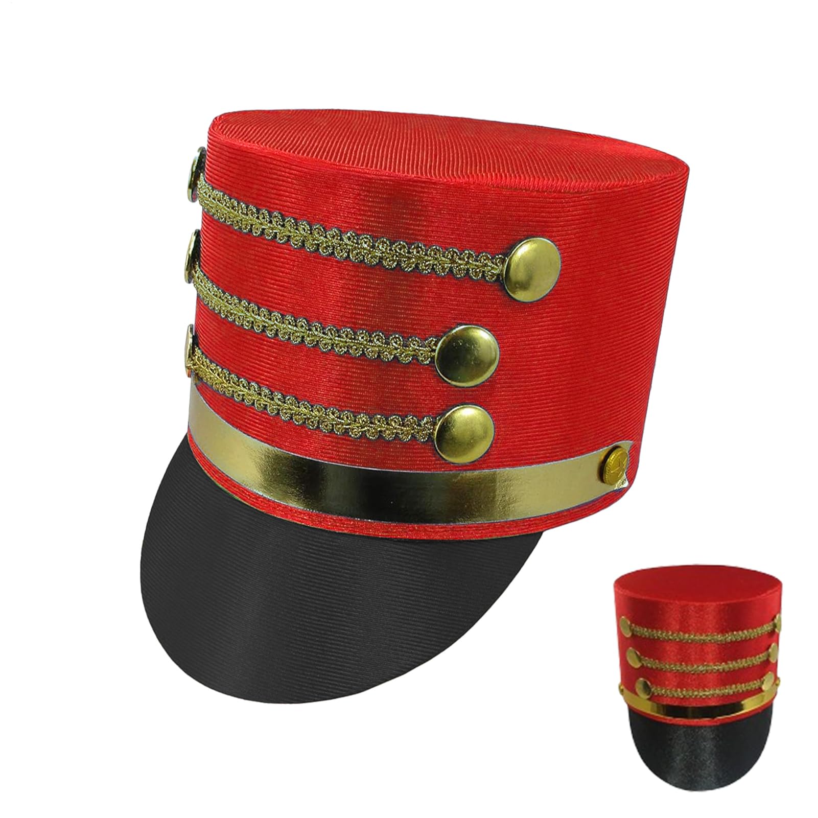 Nutcracker Costume Hat – 230g, Polyester Marching Band Cap, Soldier Cosplay Headwear | Majorette Toy Hatt for Performance, Gathering, Cosplayy, Adults, Stage Show