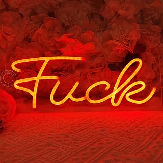 SYLHOME LED Neon Light Sign Fuck Red 15.8"X5.9" Cool Wall Decor Sign for Bedroom Kid's Room Man Cave Bar Pub Club Game Room, Birthday Party Performance Sign Decor 5V USB Powered Night Light