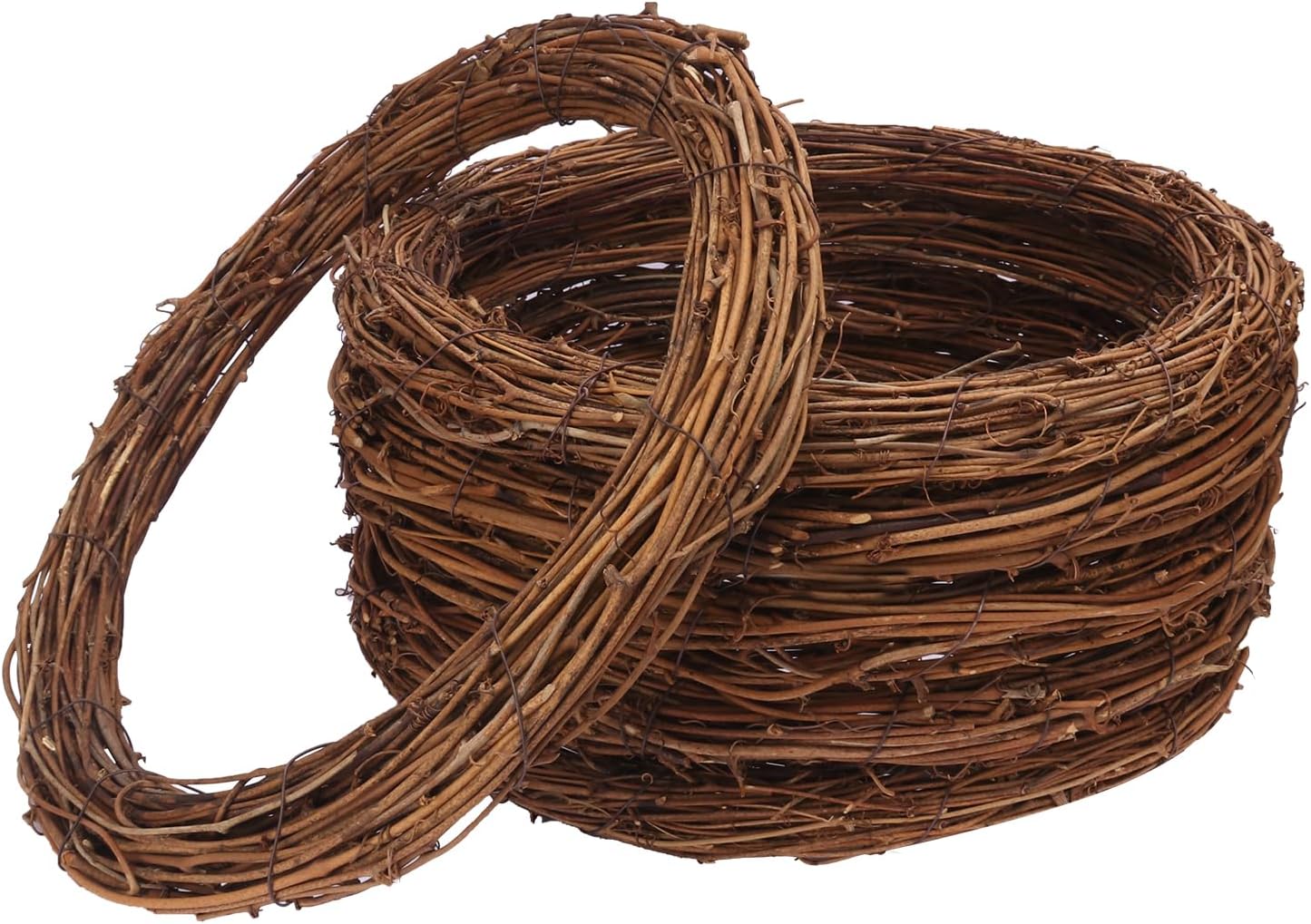 6個 12インチ 天然グレープバインリースセット 手織りのつるの枝リース DIYクラフト、クリスマスデコレーション、ホーム& 5個 12インチ  天然グレープバインリースセット 手織りのつるの枝リース DIYクラフト、クリスマスデコレーション、ホーム& スパイスを使ったリース ...