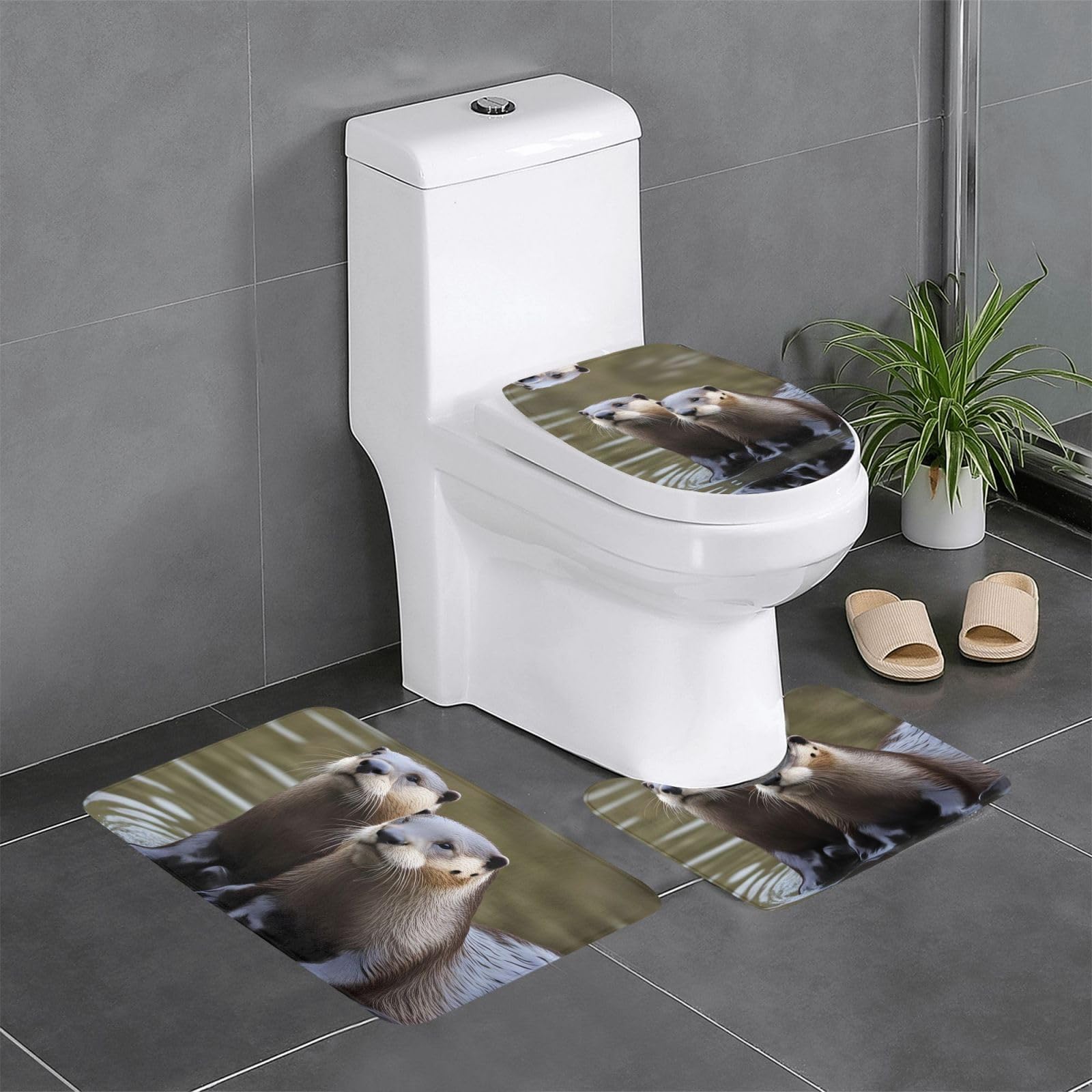 Tapis de salle de bain antidérapants 61x40.6 cm lot de 3 pour sol de toilette et coiffeuse