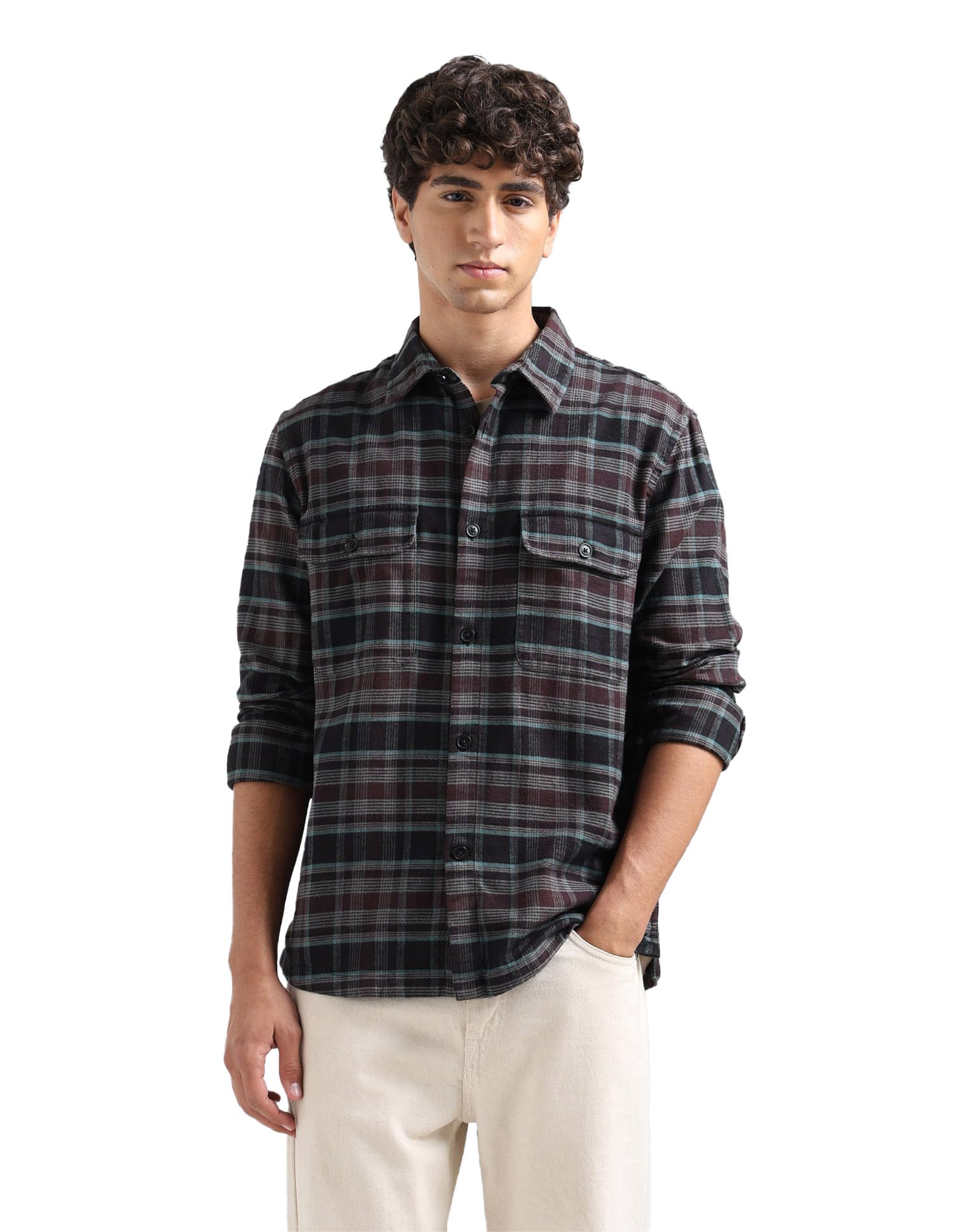 flying machine Men's Relaxed Fit Shirt | Checked | Shirt for Man-picture-36