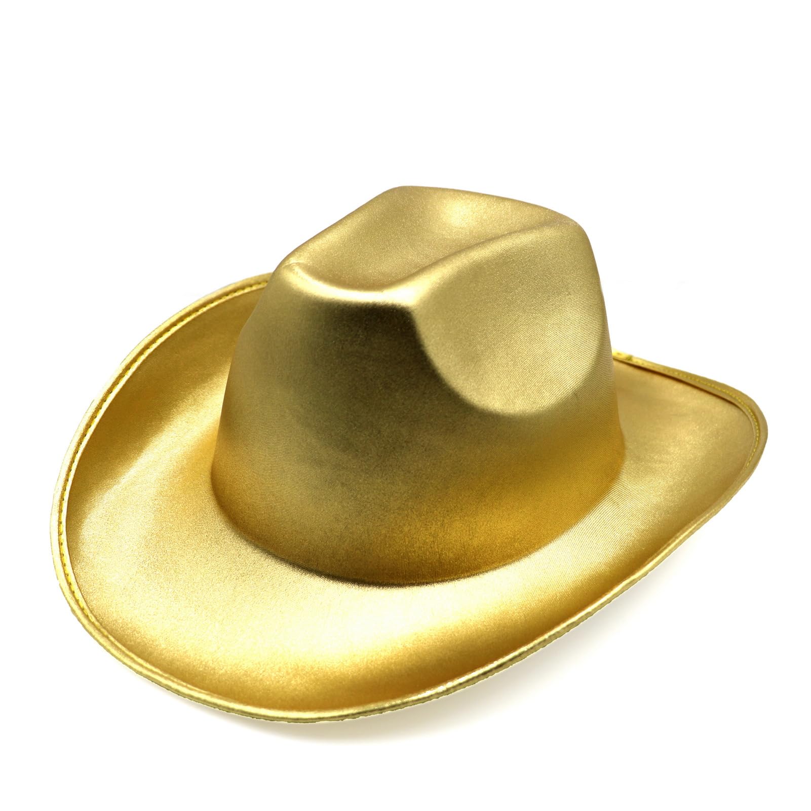 Reyox Women Men Metallic Space Cowboy Hat for Music Festivals Party Space Gold