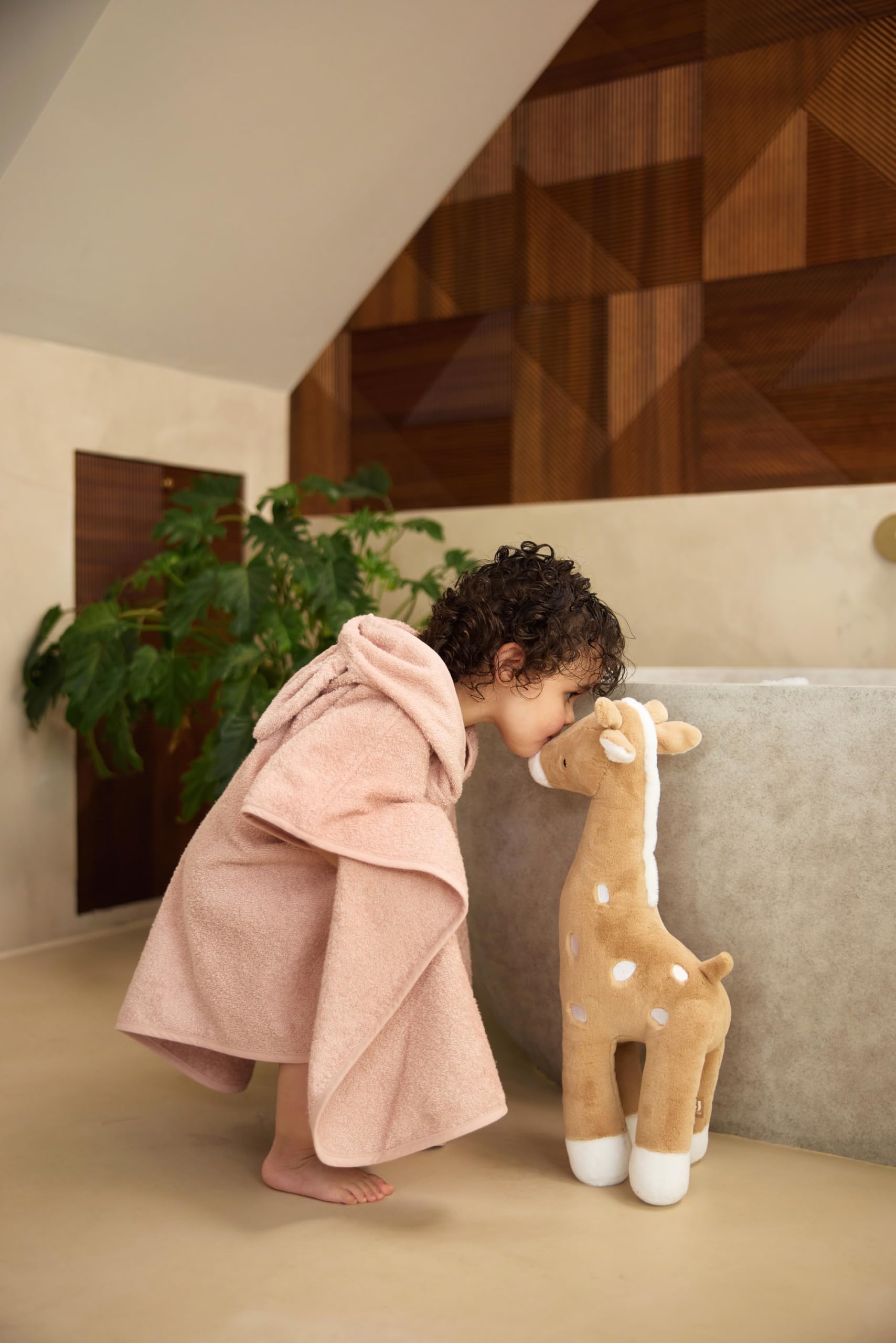 Jollein Poncho de bain pour enfant de 1 à 4 ans - Terry, rose sauvage - 100% coton - éponge - Certifié Oeko-Tex - Avec capuche et oreilles - Pour fille et garçon