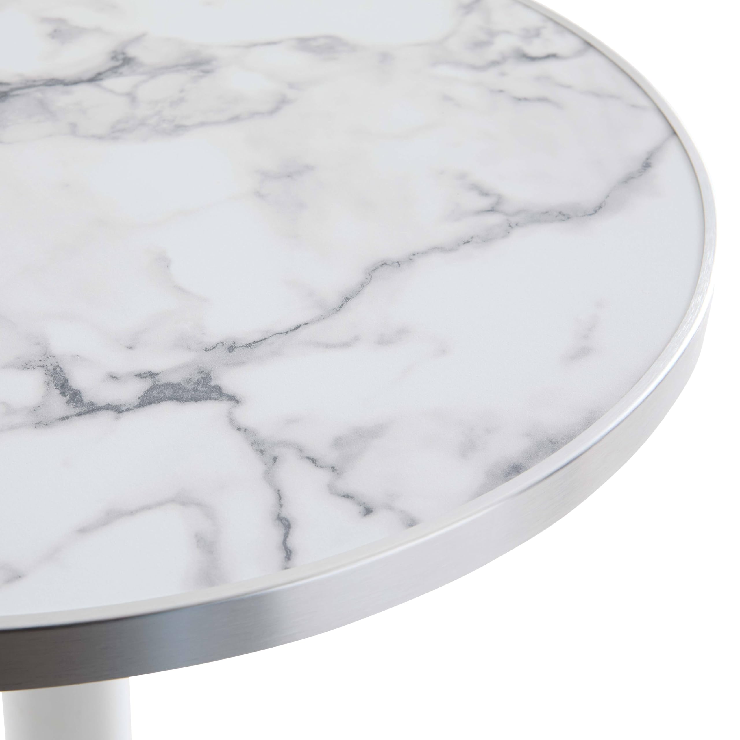 Plateau de table contreplaqué revêtement stratifié marbre Blanc/Argent