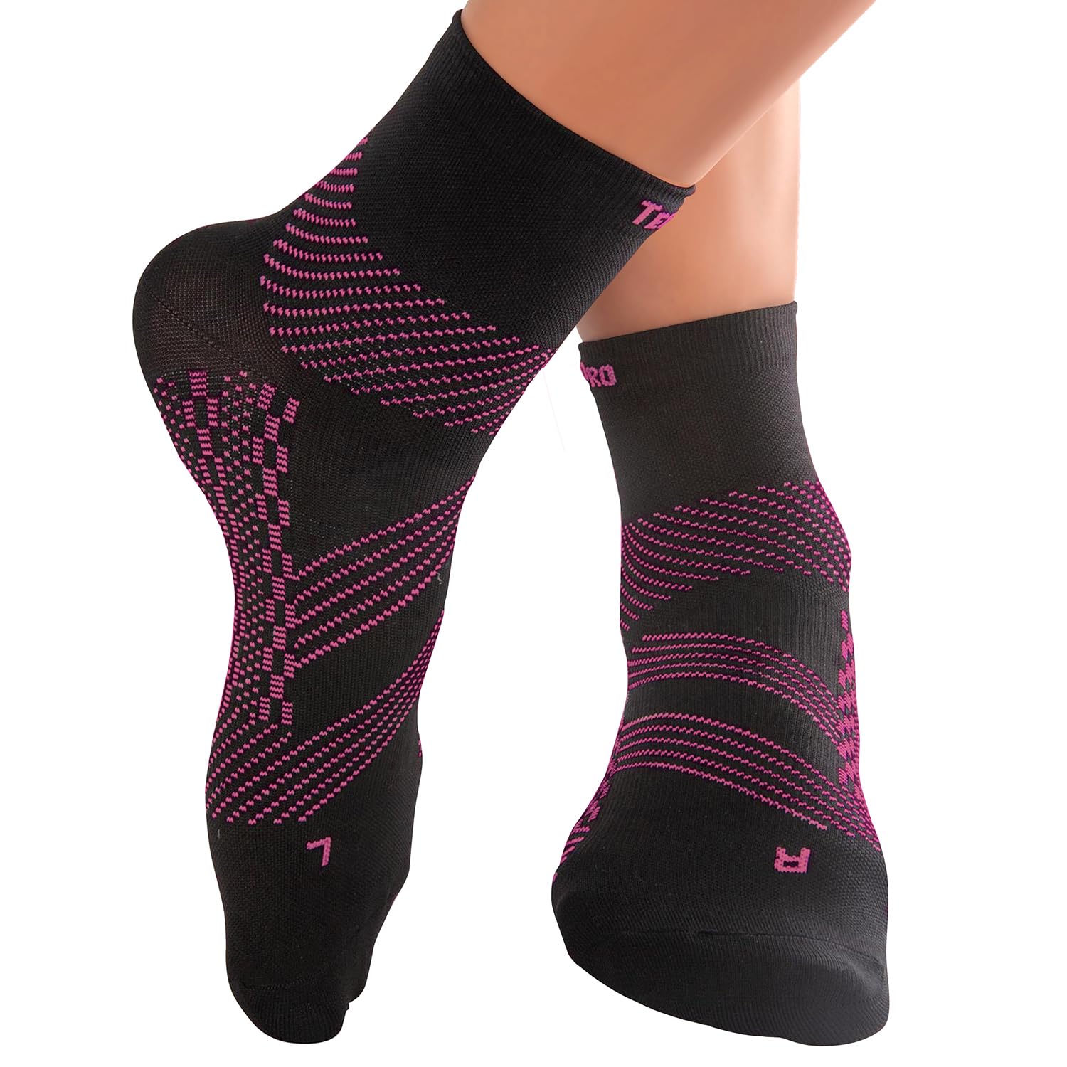TechWare Pro Plantar Fasciitis Socks - Ankle Compression Socks for Women & Men. Achilles Tendonitis Brace & Foot Arch Support