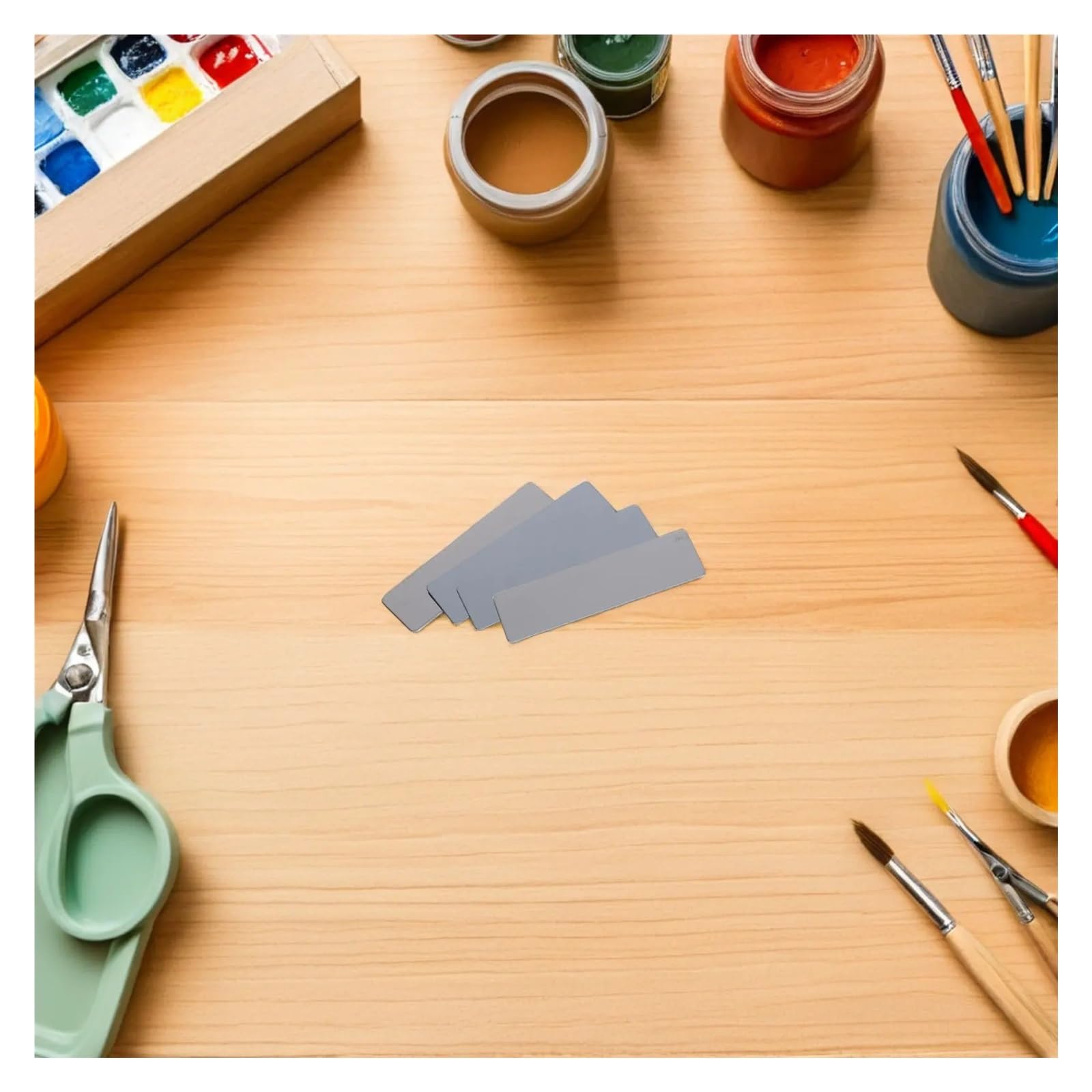 30 placas rectangulares de acero inoxidable para grabado en blanco