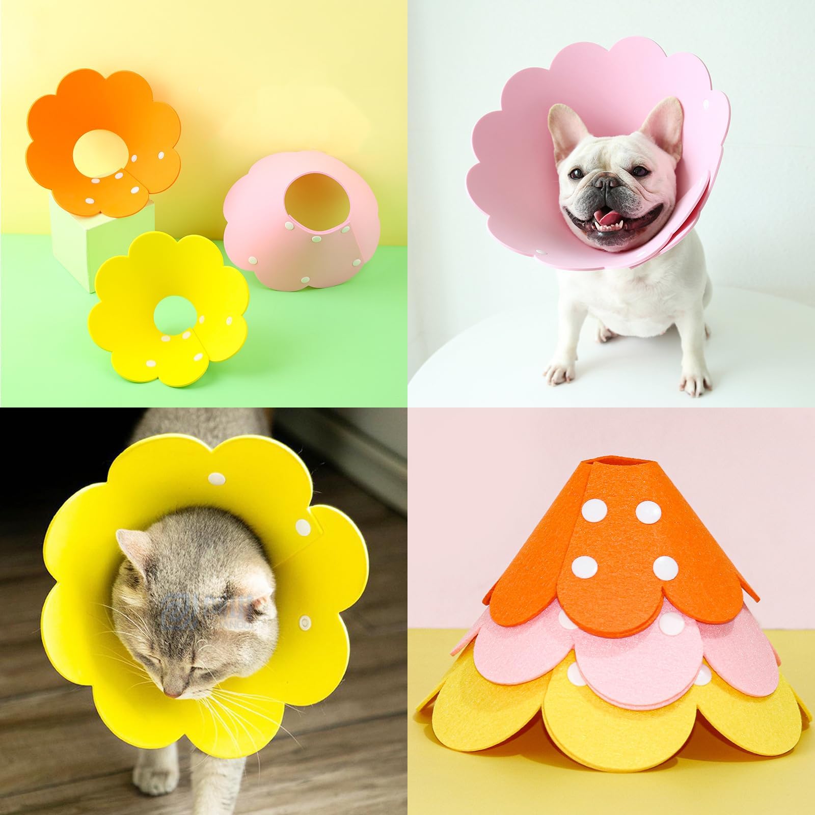 3Pcs Soft Pet Cone Collar - Adjustable Cat and Dog Recovery Protective Collar After Surgery - Anti-Bite for Small Pets (3 Colors) - Image 3