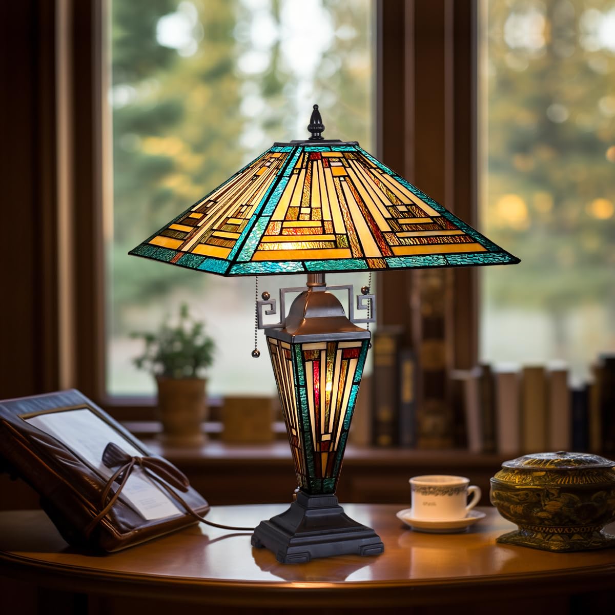 COTOSS Tiffany Table Lamps with Nightlight 16