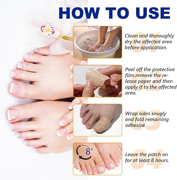 32 Pcs Fungal Nail Patches,Toenail Fungus Treatment Extra Strength - Toe Nail Fungus Treatments for Men and Women, Overnight Renewal Nail Repair Patches - 5