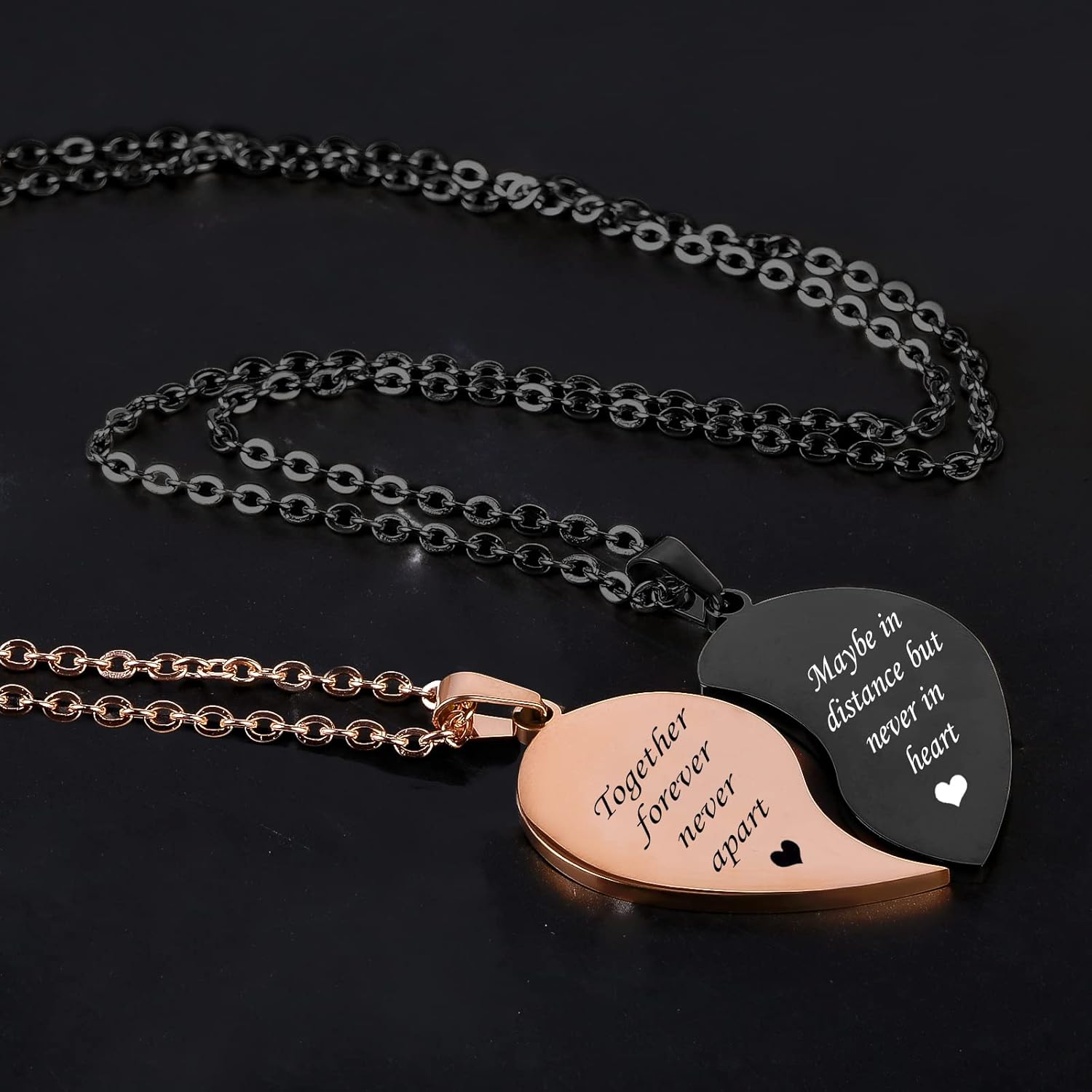 MJartoria BFF Necklace for 2-Valentines Heart Matching Necklace Best Friends Pendant Friendship Necklace Set of 2 Gifts for Women - Image 6