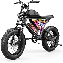 PUCKIPUPPY Electric Dirt Bike for Adult, Electric Motorcycle Full Suspension, Off Road Dirt Bike for Teens & Adults Schnauzer