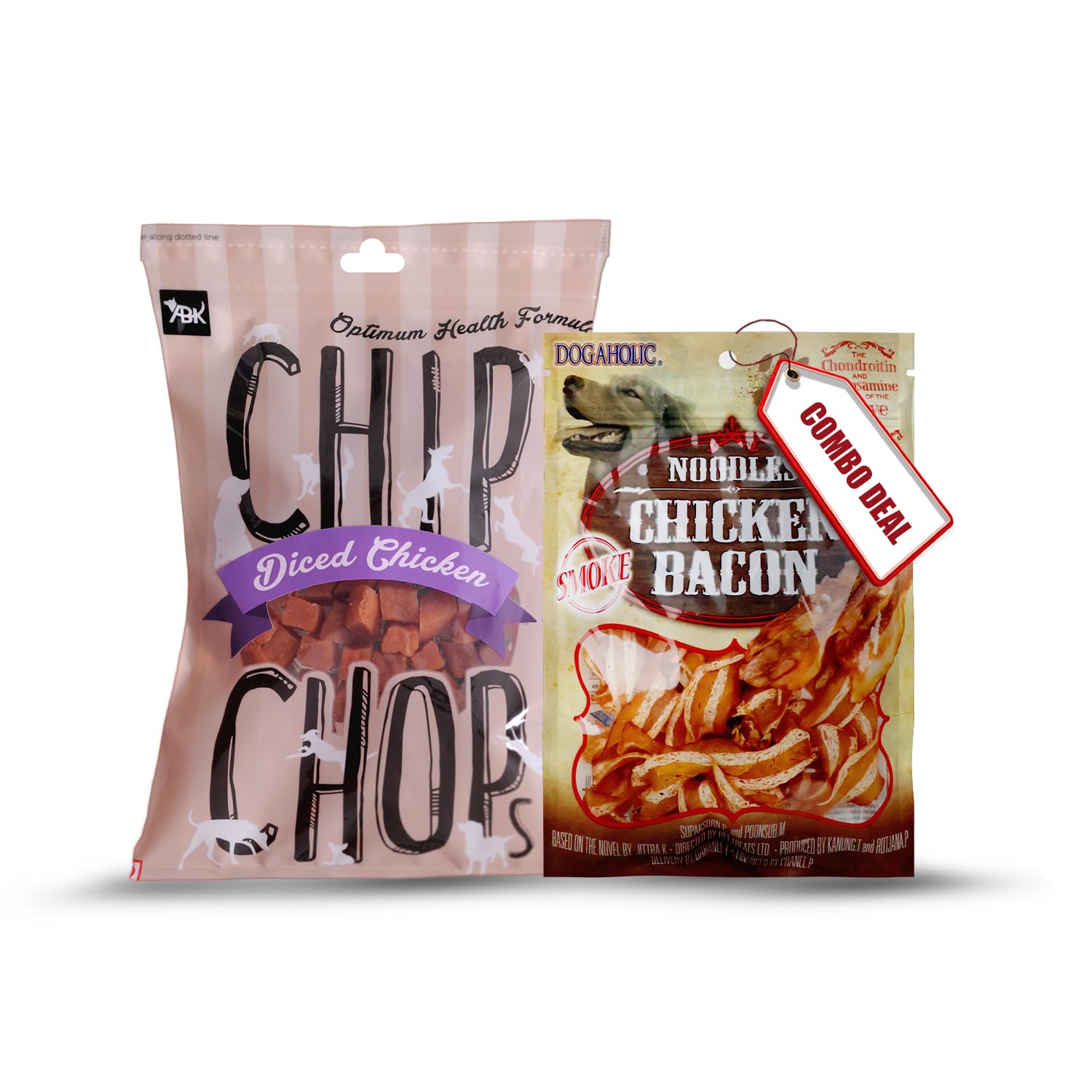 Combo of Chip Chops Diced Chicken Treats for Dogs and Dogaholic Noodles Smoke Flavor Chicken Bacon Strips - for All Breeds (B07NC8NB65) Amazon Price History, Amazon Price Tracker