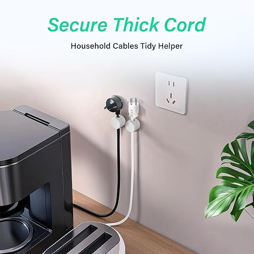 Miniatura 5 de Clips organizadores de cables, paquete de 6 soportes adhesivos para organización de cables con cinta de doble cara, organizador de cables no