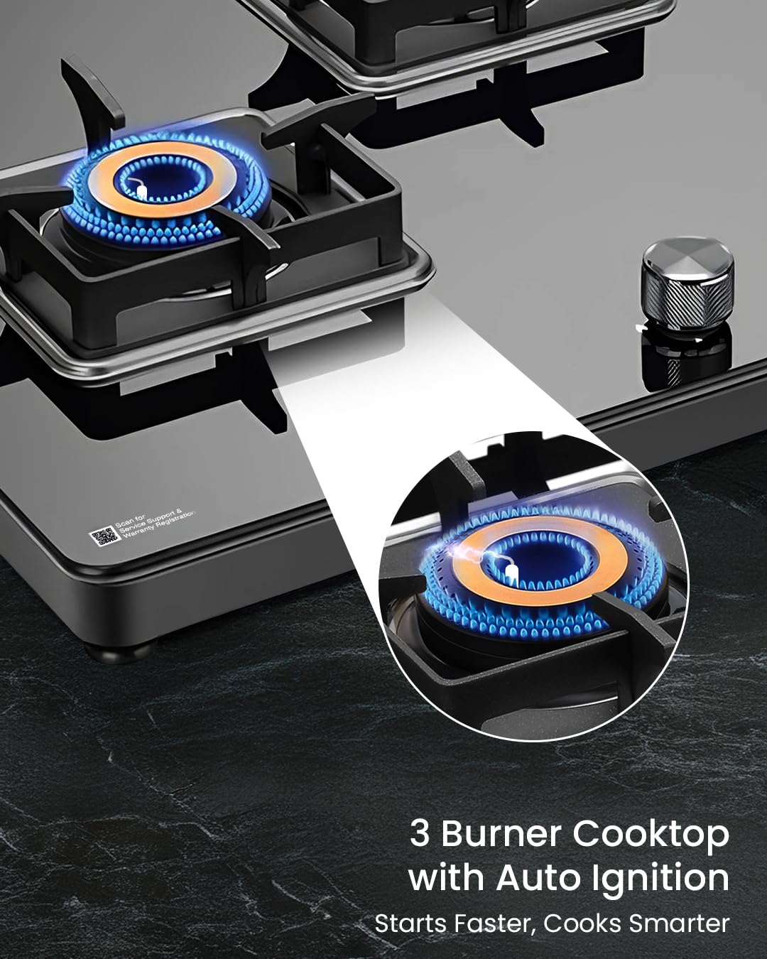 Features 5G Designed Forged Brass Burners that deliver a powerful, direct flame