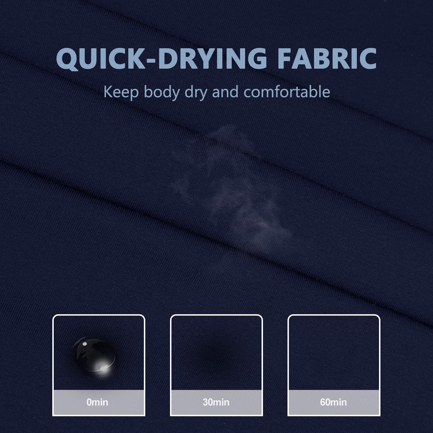 SIMIYA Thermal Underwear Set for Men Long Johns with Fleece Lined Base Layer for Workout Skiing Running Hiking Navy Blue - Image 3