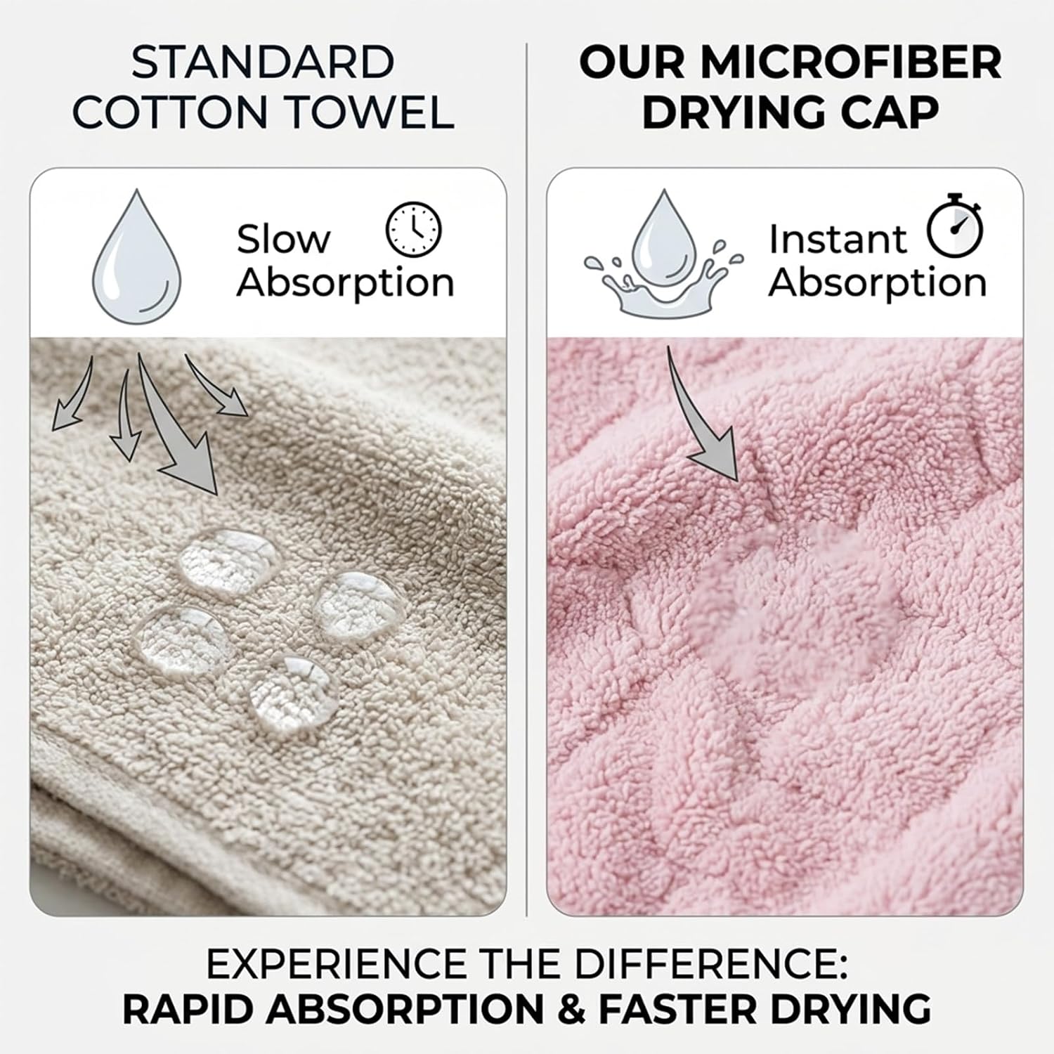 5Pcs Soft Microfiber Hair Drying Towel for Women Girls, Super Absorbent Quick Dry Towel for Curly Long Thick Hair Turban for Wet Hair (Style A)
