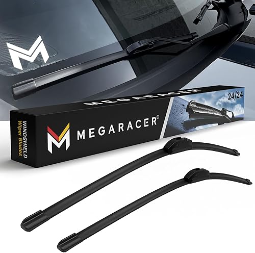 Miniatura 8 de Mega Racer Limpiaparabrisas para todas las estaciones de 24 y 18 pulgadas, gancho en J, ajuste específico del vehículo, repuesto automotriz con