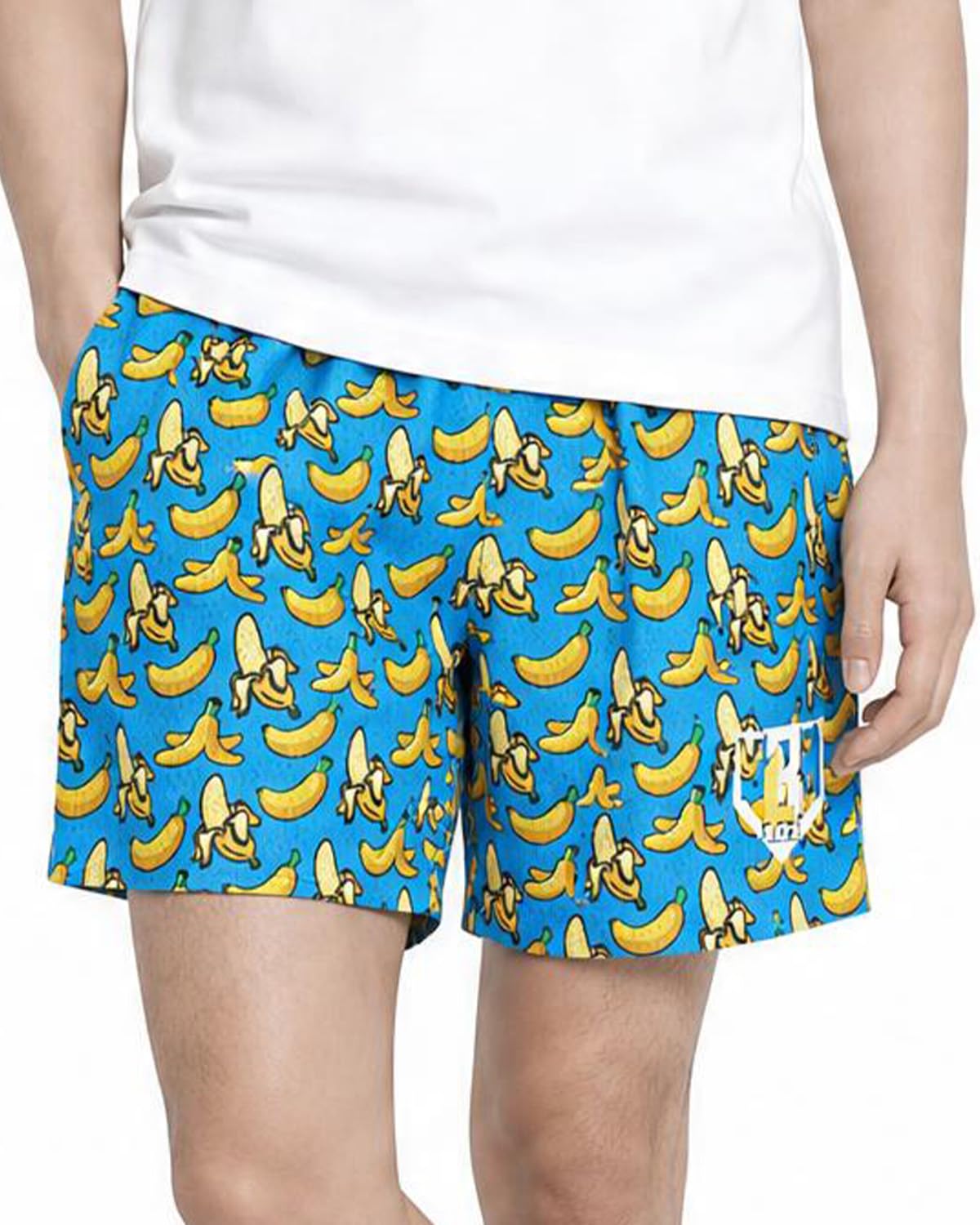 BL101 Youth Banana Baseball Mesh Shorts for Boys - Blue, YXL