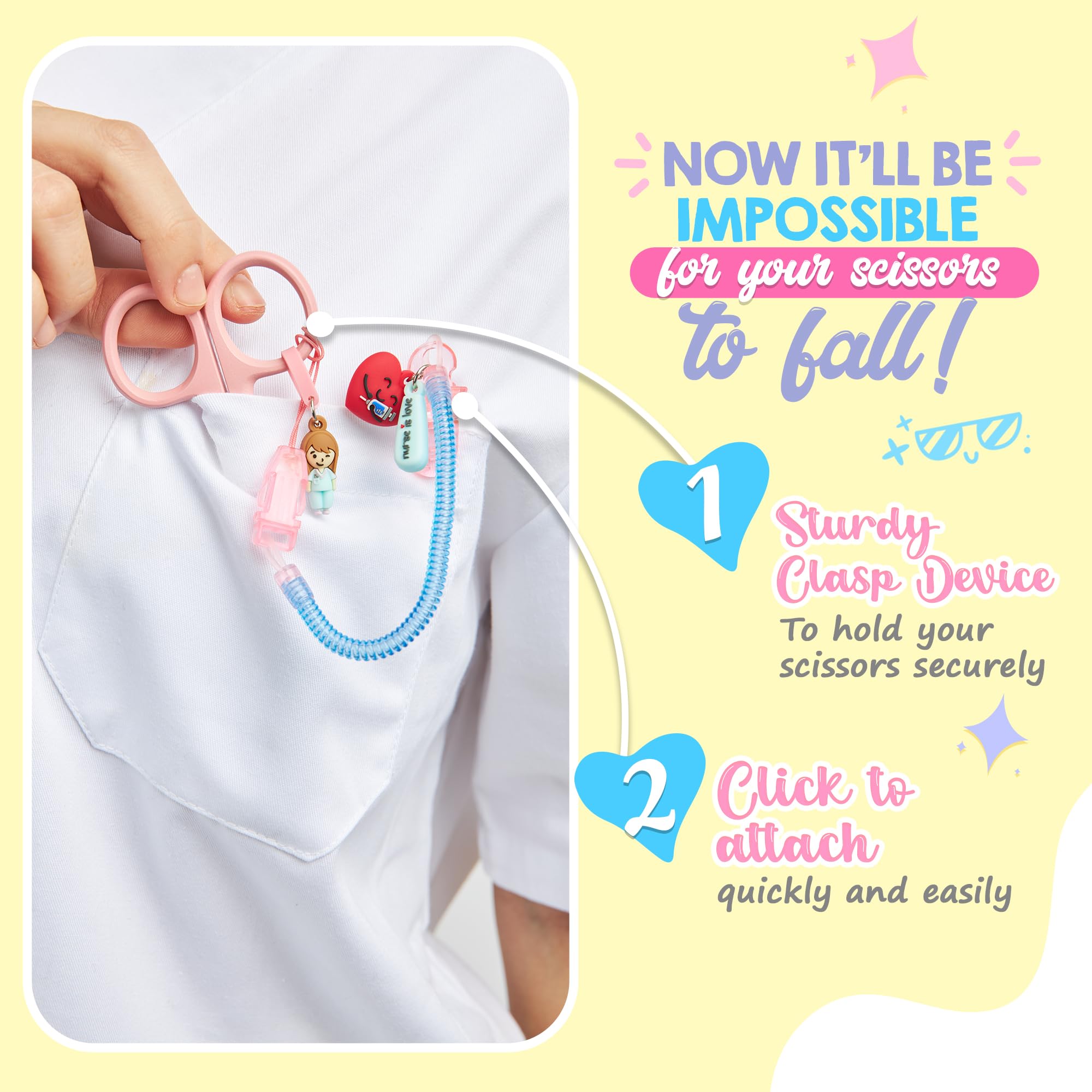 Nursing Kit For Work - Includes Trauma Shears, Clipboard, Badge Reel, Pen Light, Sticky Notes & More