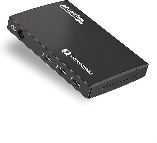 Plugable Thunderbolt 4 Hub, 4-in-1 Pure USB-C Design, Includes USB-C to 4K HDMI Adapter, 60W Laptop Charging, Compatible with Mac and Windows Laptops and USB-C, Thunderbolt 3 or 4, and USB4 devices