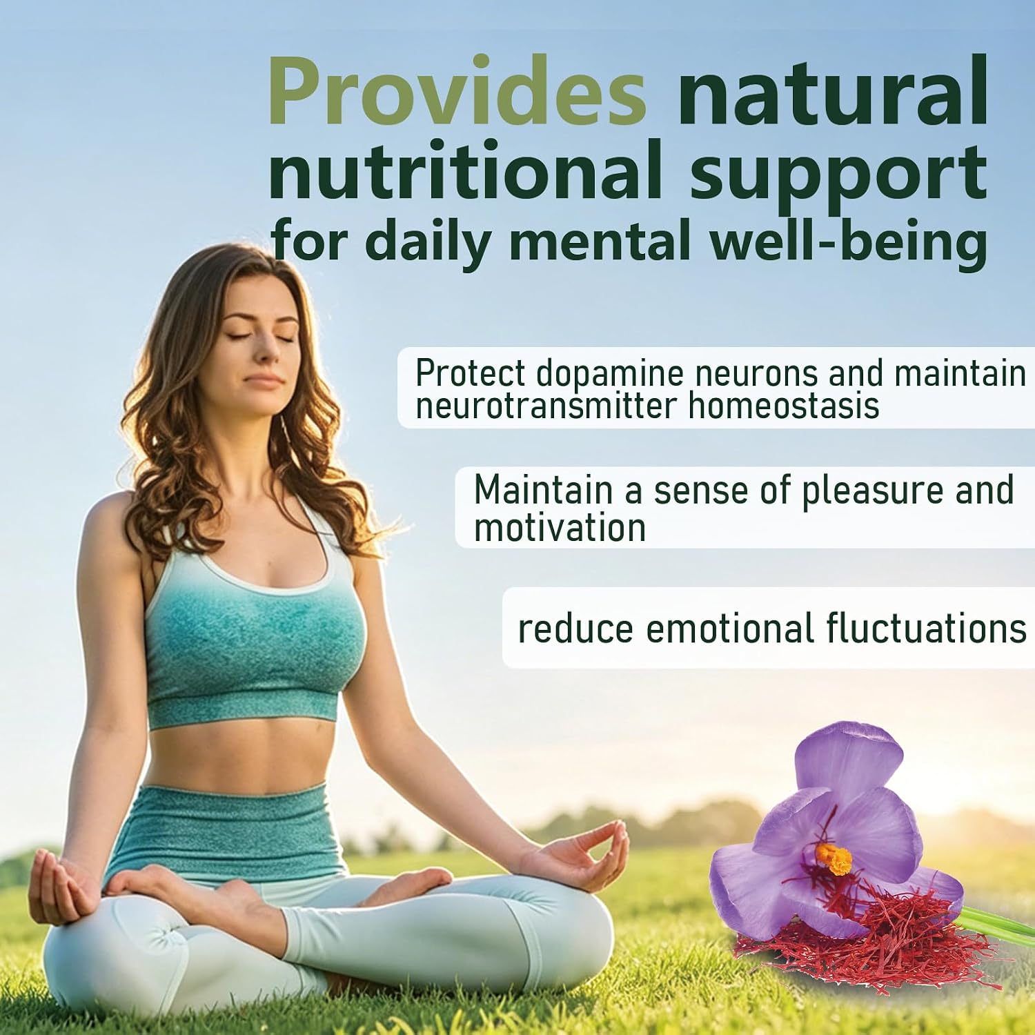 Zafira Recovery Foundation Mood & Digestive Support Capsules with Saffron Extract, Ginger Extract, Magnesium & Inositol, Daily Support for Focus, Mood, Energy & Gut Comfort, Non-GMO, 60 Capsules