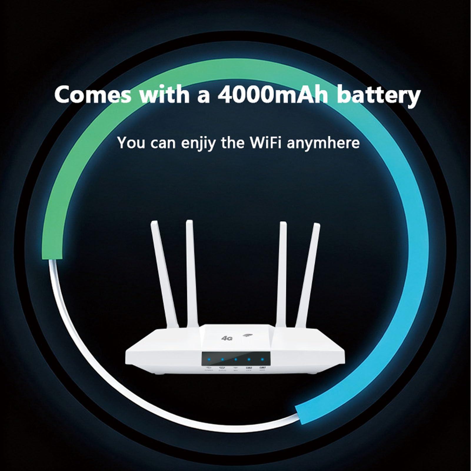 Router WiFi Portatile 4G LTE, Punto Di Accesso Mobile Ad Alta Velocità per Viaggi e Uso Domestico, Bianco, Collegare fino a 32 Dispositivi
