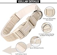 Vista 102 de Aring Pet Collar de algodón, ligero y ajustable, con hebilla de liberación rápida para perros pequeños, medianos y grandes, para cachorros, XS