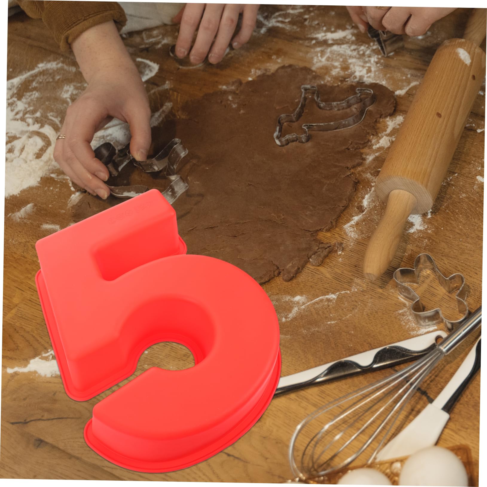 Alipis 5 Piezas Molde De Torta Repostería Casera Herramienta De Molde Para Hornear Latas De Pastel De Números Molde De Pastel De Niños Tarta Pequeña Baking Accessory Gel De Sílice Rojo