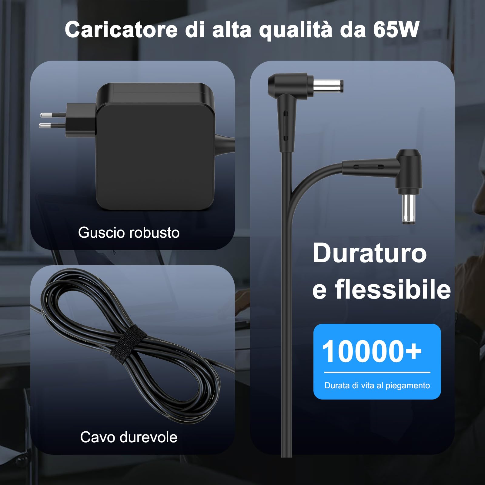 65W Caricatore PC Portatile 19V 3,42A Compatibile con Asus F550C F551C F551M F552C F552L F552M F554L F555L F540L F540N F502C K55V K53E K550V K550J K550C K501U Alimentatore Caricabatterie