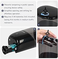 Vista 4 de AIKE Liquid Automatic Wall Mount Soap Dispenser,Battery Operated Model AK1216,Black