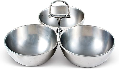 Miniatura 5 de Arthur Court Equestrian Horse - Juego de 3 tazones de nueces para dulces, aluminio fundido pulido a mano, 5.5 pulgadas de alto x 9 pulgadas de ancho