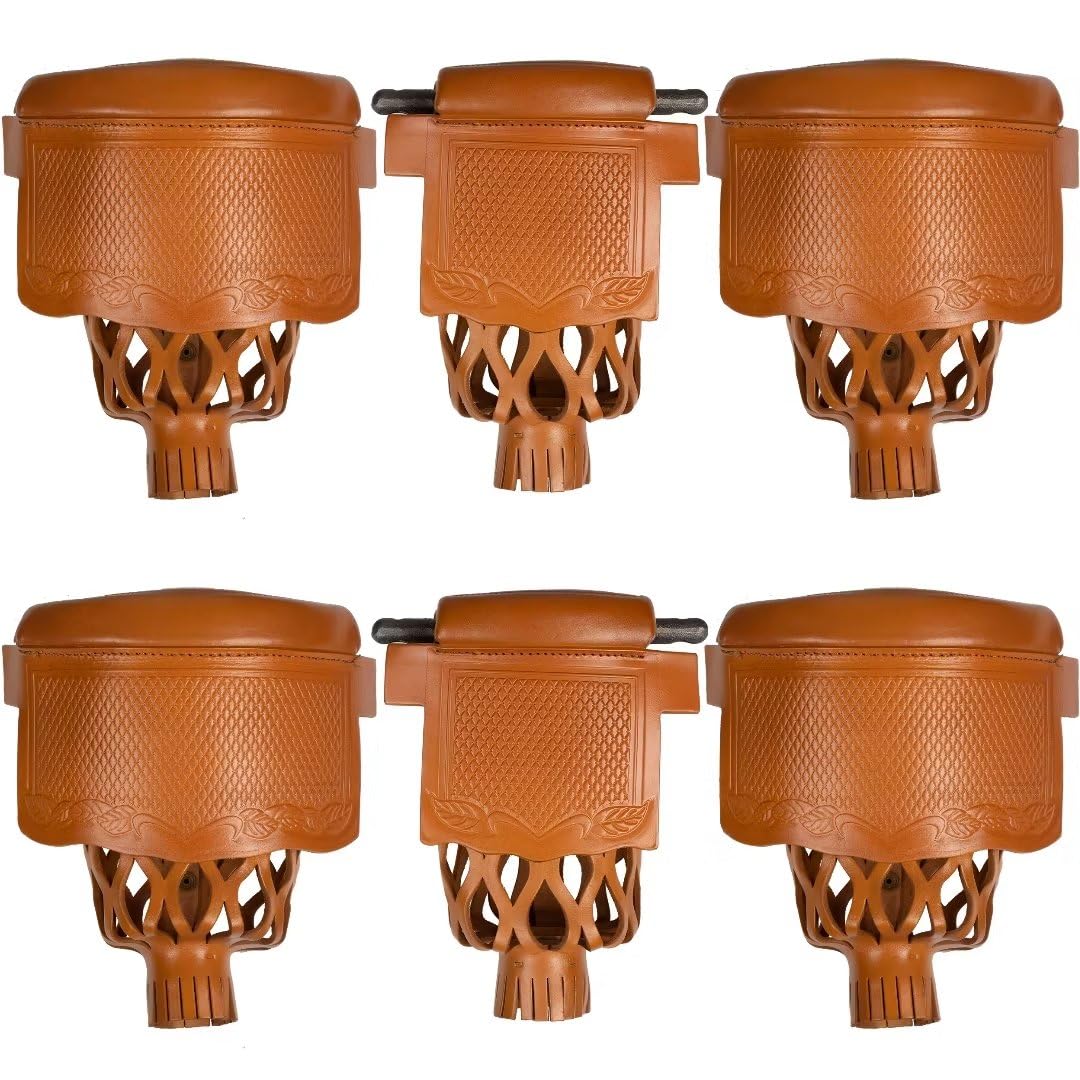 Collapsar Leather Pool Table Pockets - Set of 6 Billiard Shield Pockets for Replacement